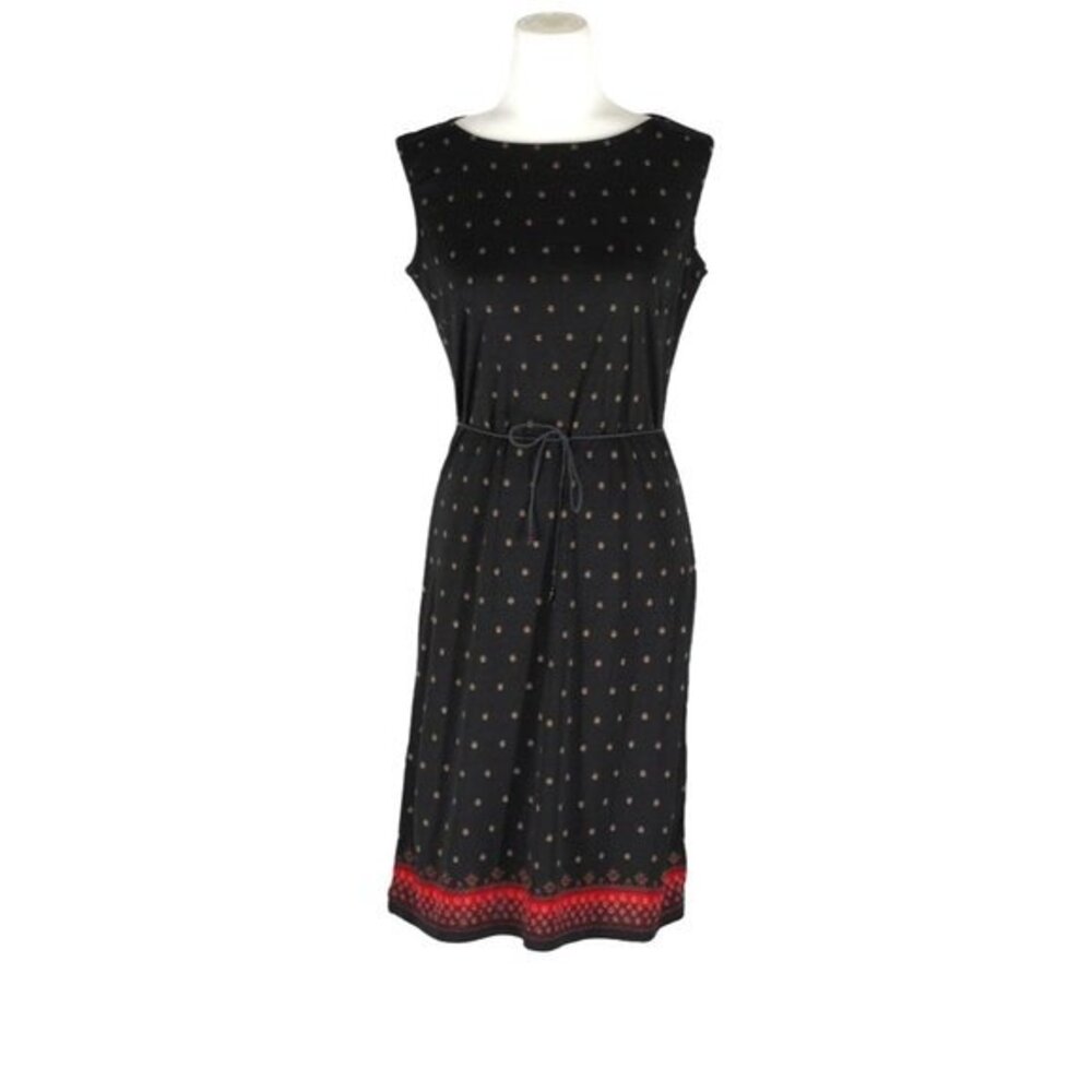 Sleeveless Adorable Black and Red Polka Dot Dress